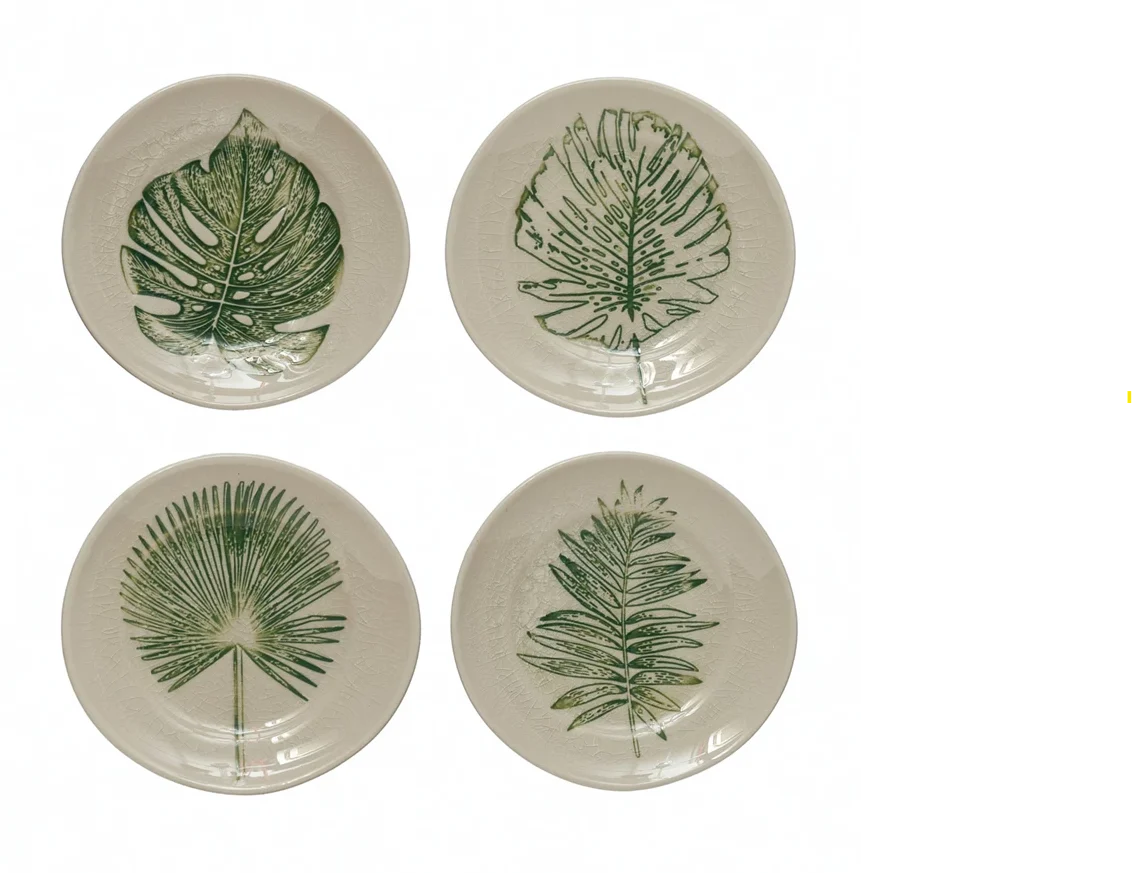 Trendy Stoneware Plate w debossed pattern edge Exclusive