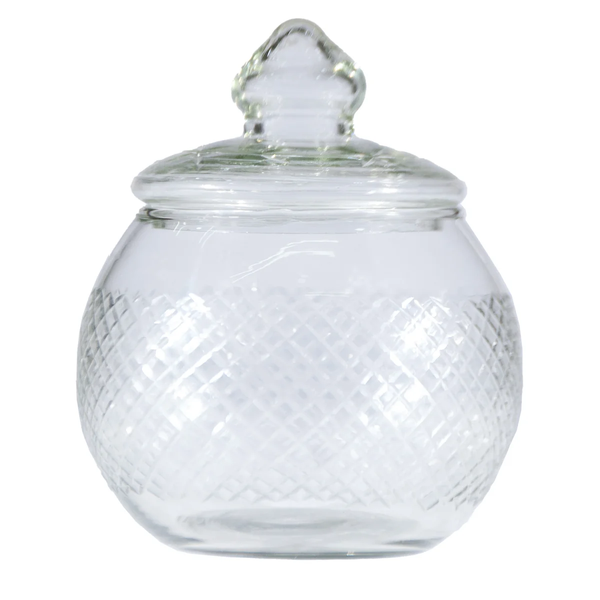 Smart Hand-Blown Glass Jar w Lid Fine Crafted