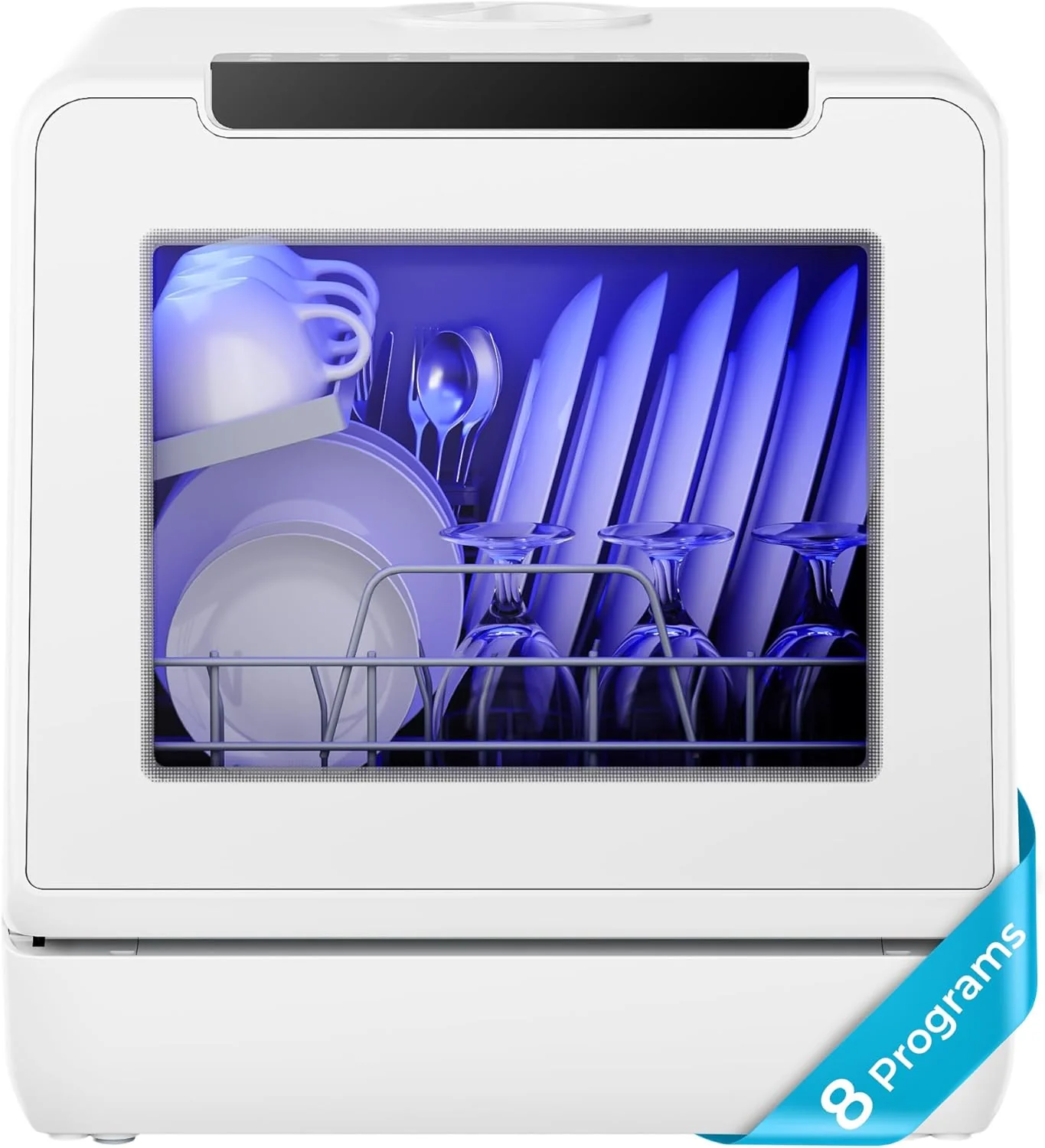 Functional EUHOMY Portable Countertop Dishwasher – 8 Programs 5L Built-in Water Tank Self Clean Baby Care Air Dry No Hookup Needed Innovative