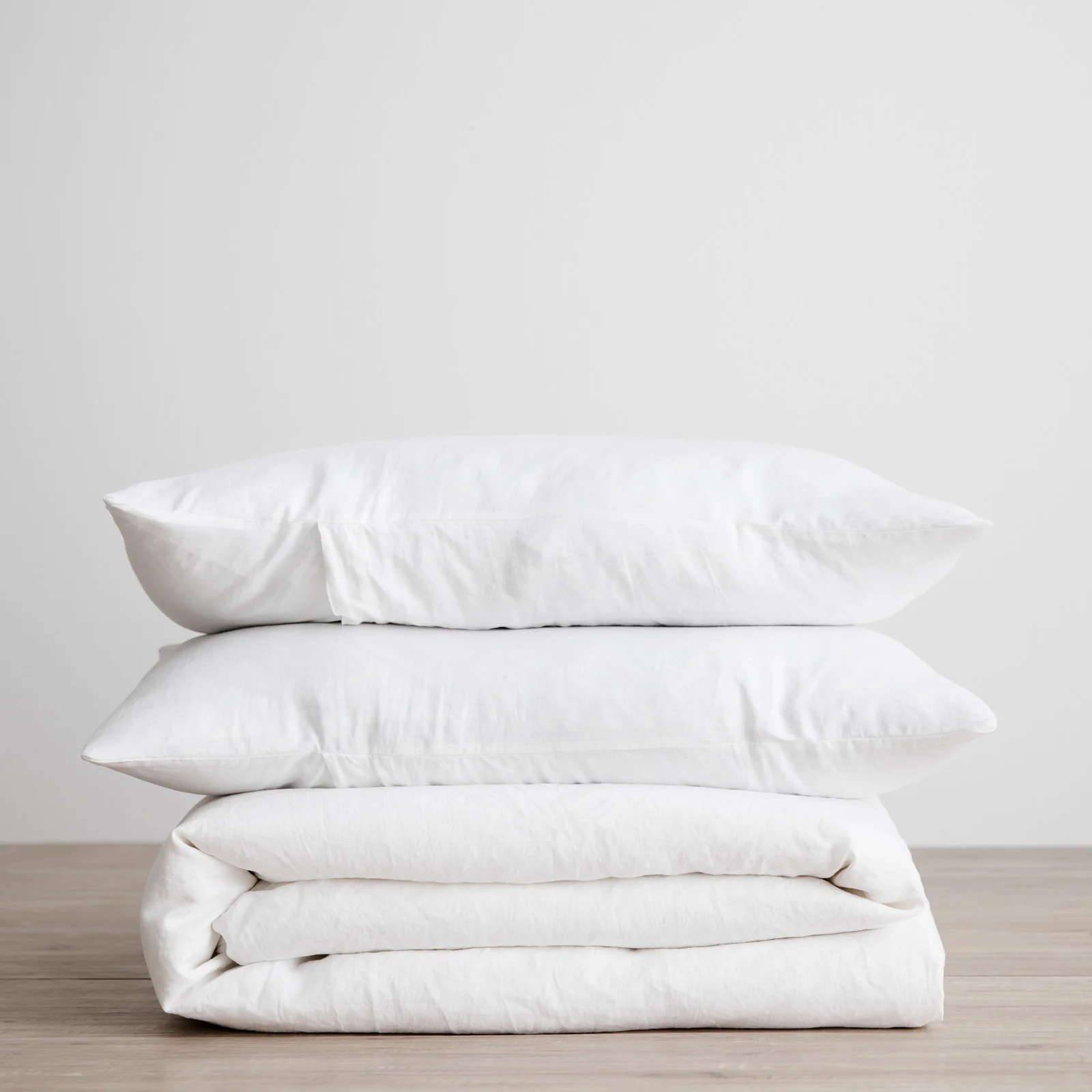 Efficient Linen Duvet Set White Practical