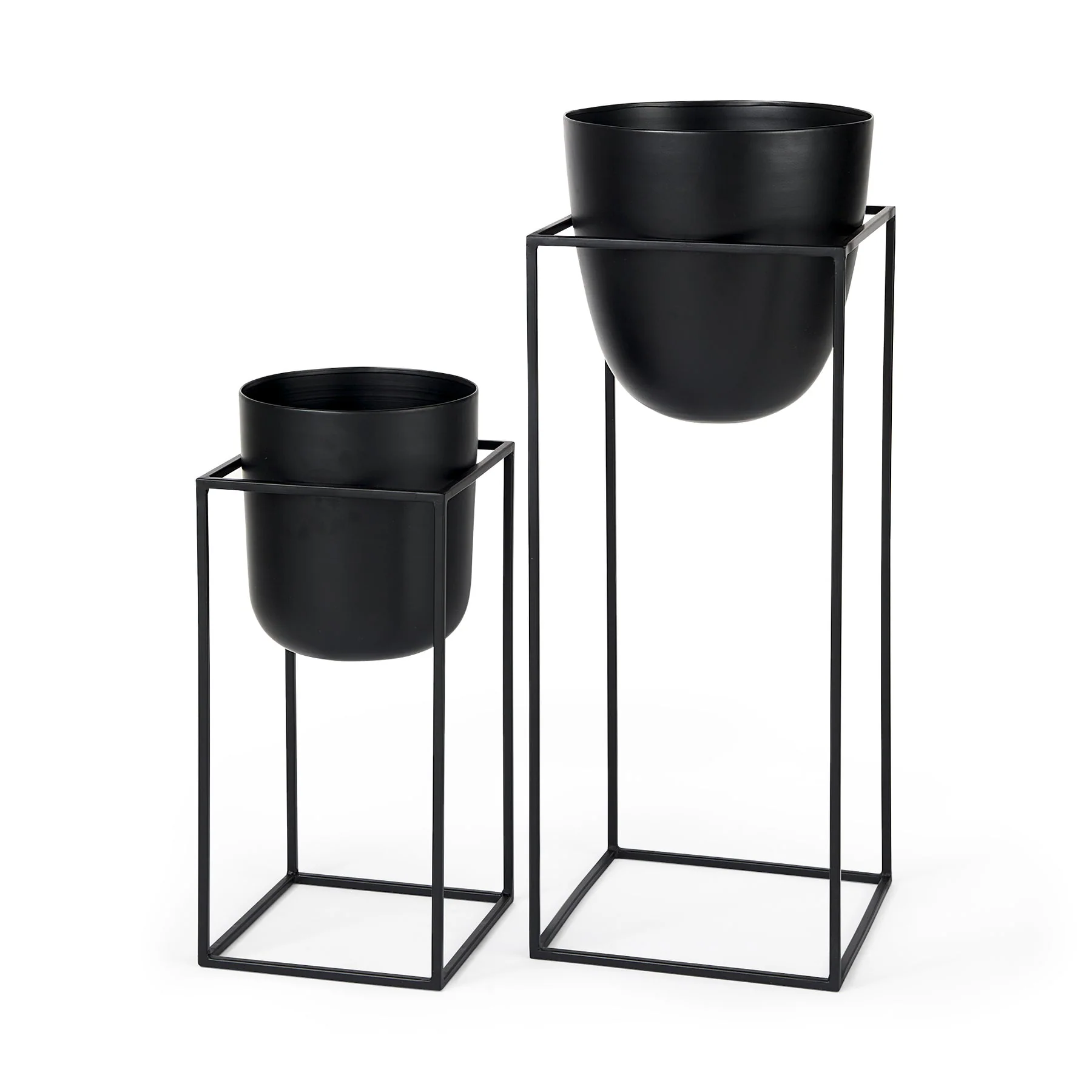Unique BUMBLE SET OF 2 12L X 12W X 32H BLACK PLANT STANDS Original Design