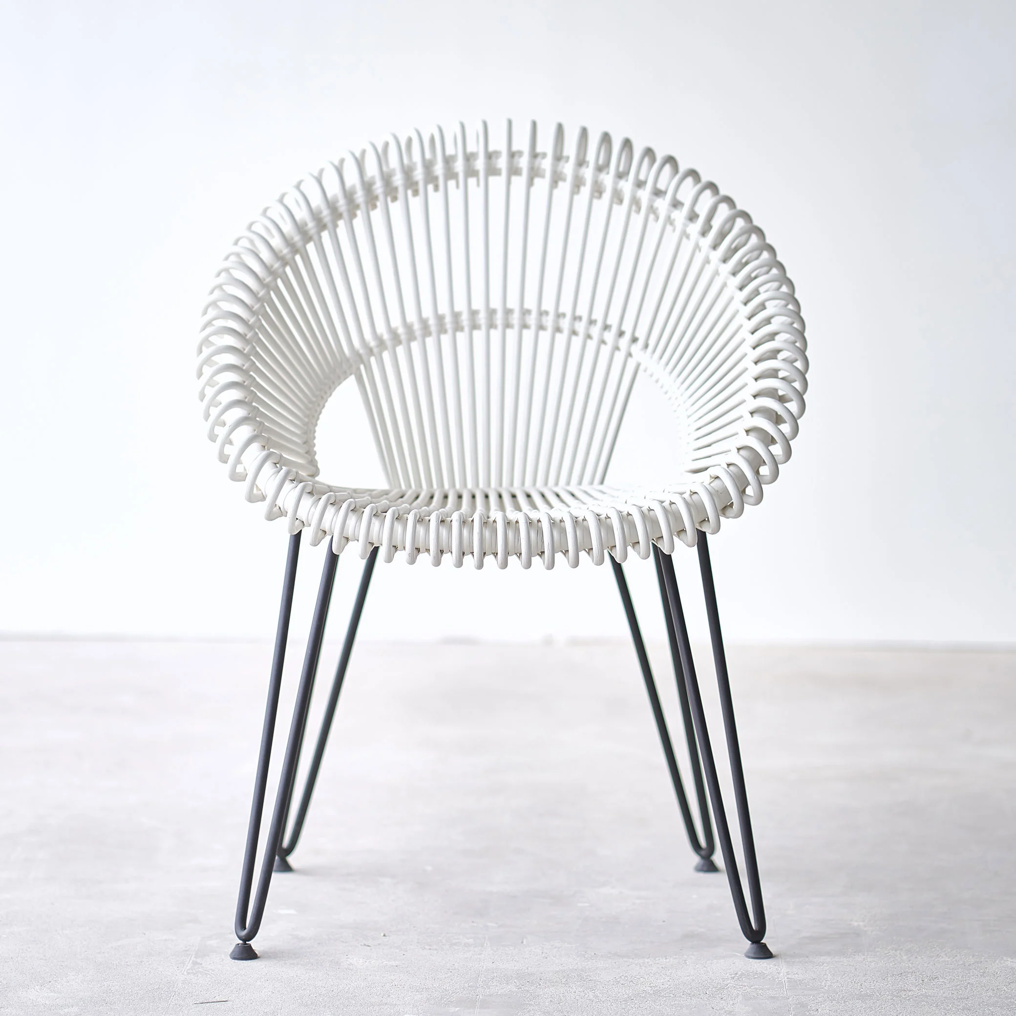Versatile Curly Dining Chair White Natural