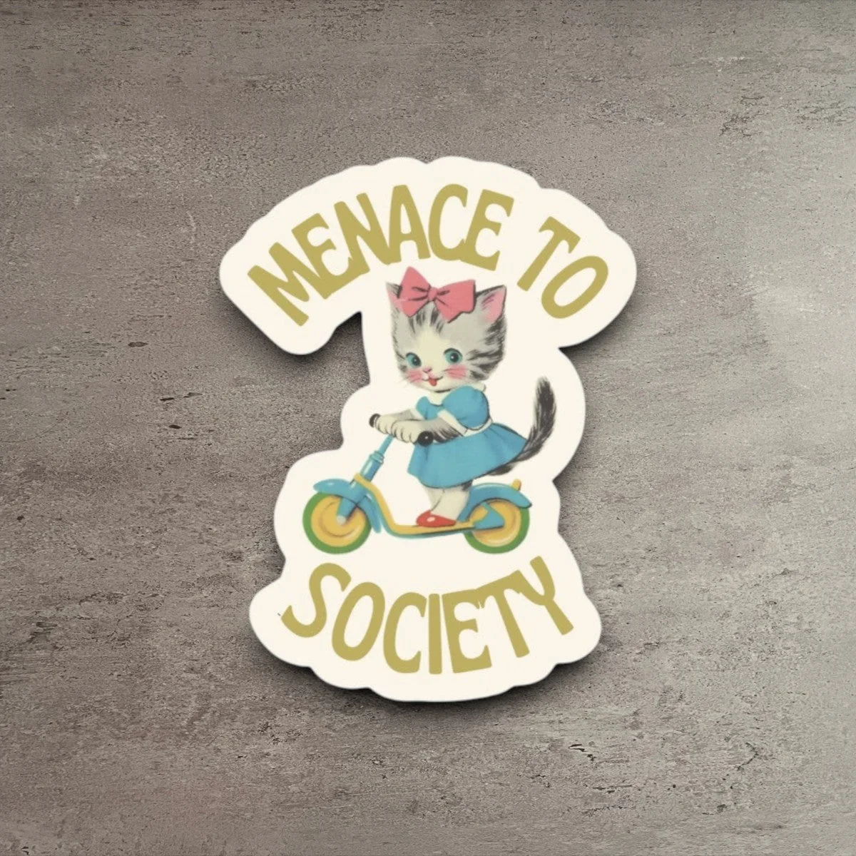 Minimalist Menace to Society Sticker World-Class