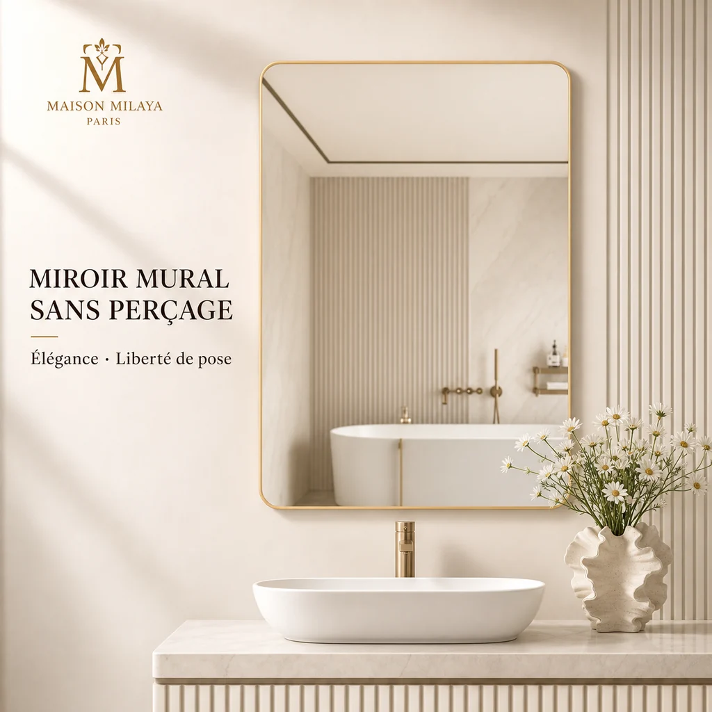 Refined Miroir Mural Sans Perçage – Maison Milaya Professional