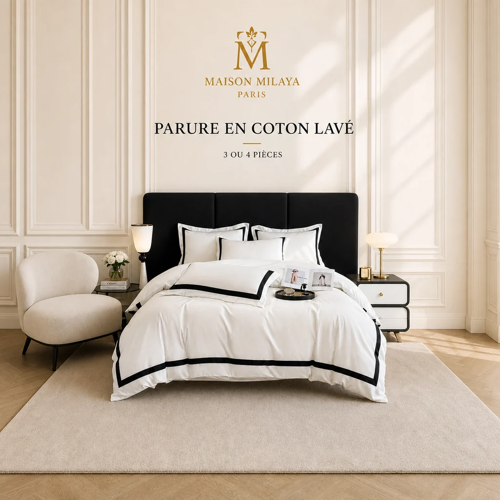 Quality Parure de Lit en Coton Lavé – Maison Milaya Next-Generation