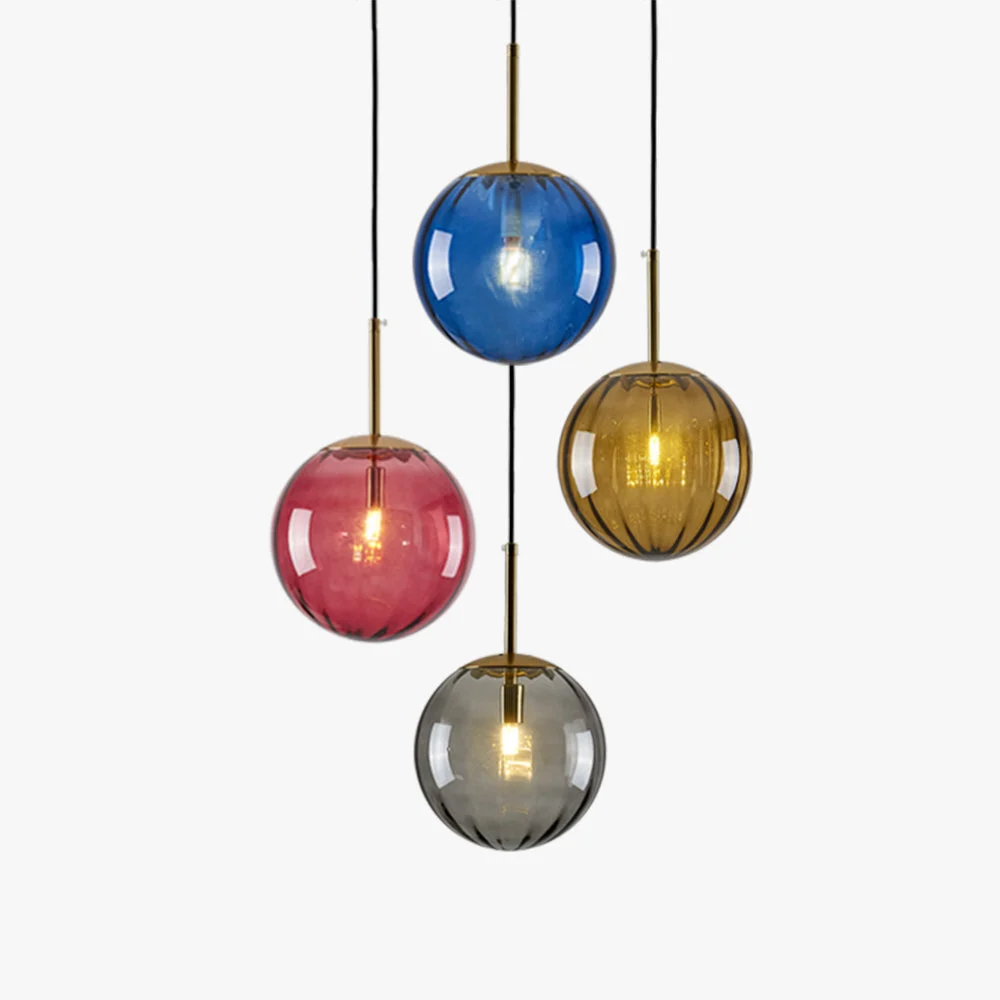 Sustainable Hailie pendant light spherical lampshade made of clear glass gray Easy-to-Use