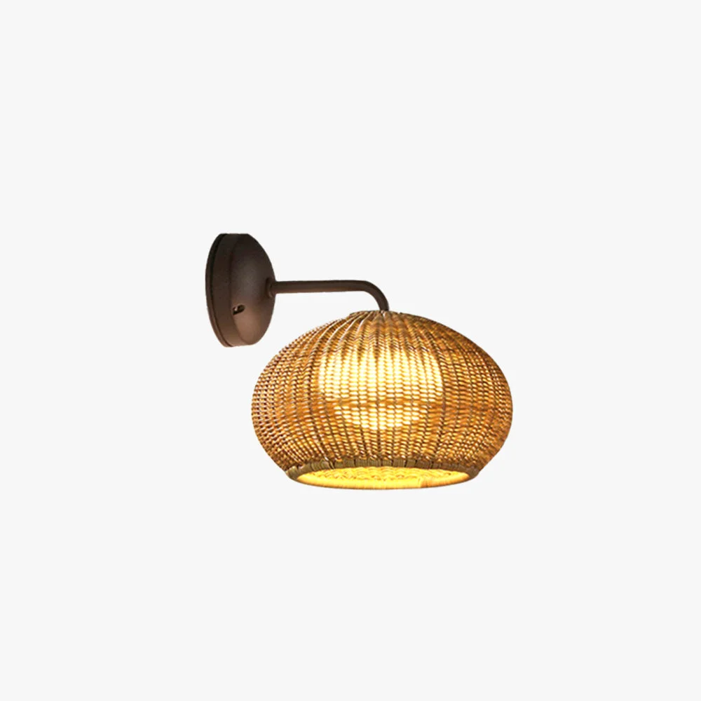 Casual Ritta Außenwandleuchte Bauernhof Metall Rattan 33CM Lang Clean
