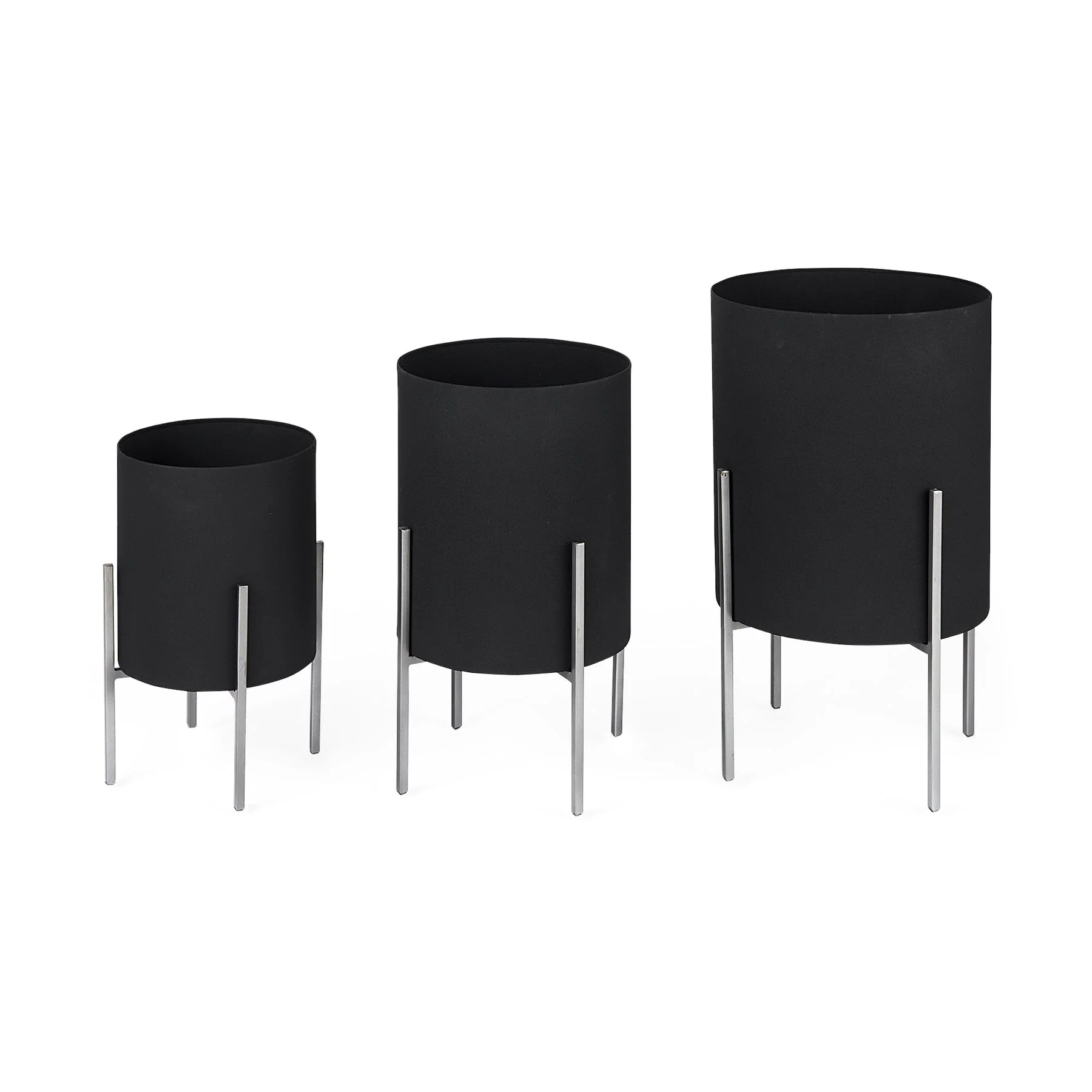 Fine CLAYPOOLE SET OF 3 BLACK PLANT STANDS User-Friendly