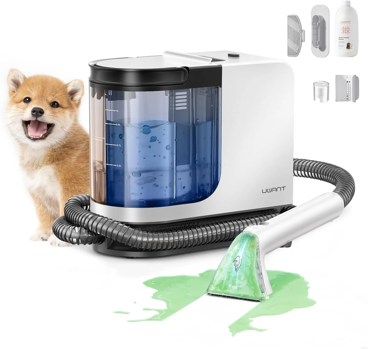 Sophisticated uwant Portable Carpet Cleaner 18Kpa Powerful Suction Spot Upholstery Cleaner for Deep Cleaning Self-Cleaning Carpet Cleaner Machine with Exclusive User-Friendly