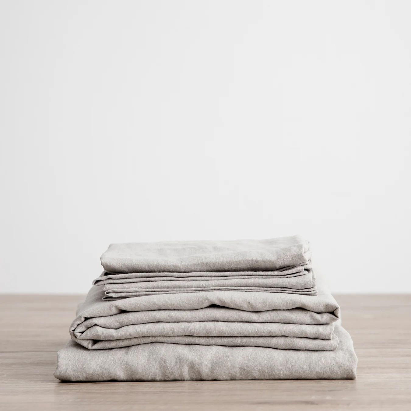 Official Linen Fitted Sheet Set Smoke Grey Trendy