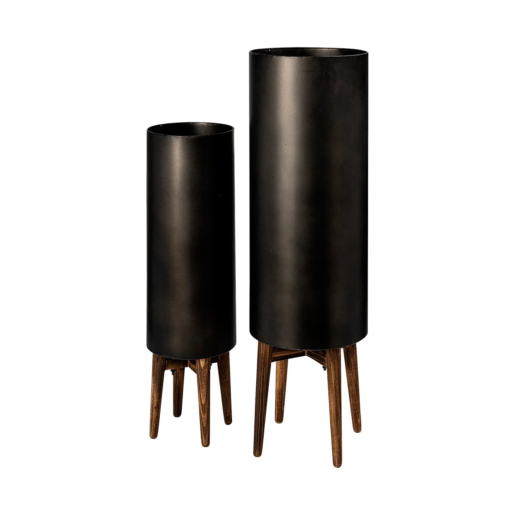 Eco-Friendly Jasper 10l X 10w X 31h Set Of Two Black Metal Plant Stands Expertly Made