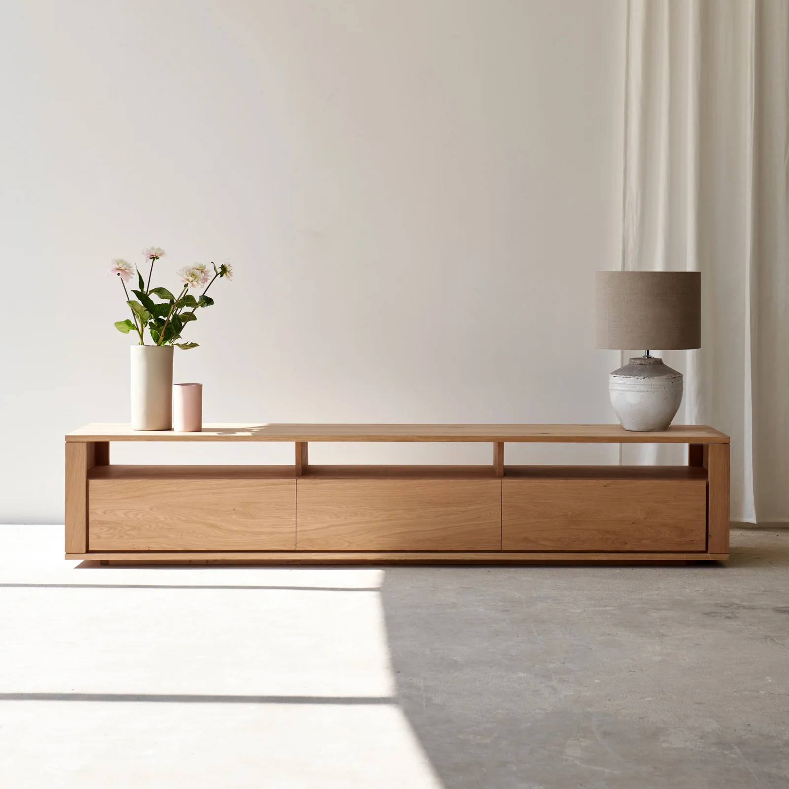 Artisan Shadow TV Console Oak 210cm Crafted