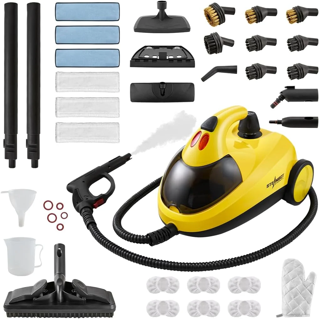 Premium 37-in-1 Steam Cleaner mop for Home Car 2L Water Tank 4.3ft Hose Deep Steam Cleaning for Floors Tiles Grout Windows Kitchen Living Room Natural