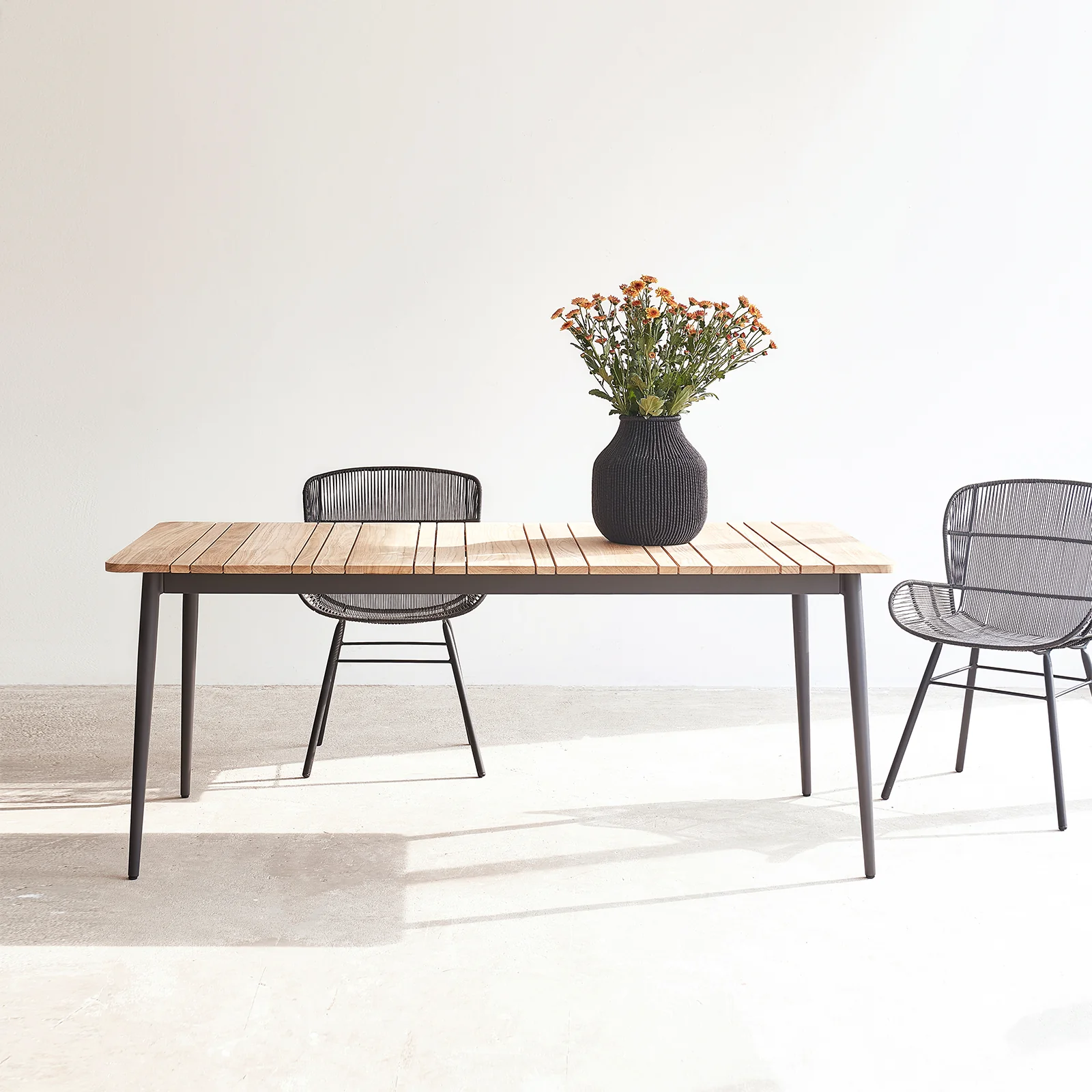 Convenient Leo Outdoor Dining Table Teak 240cm Flexible