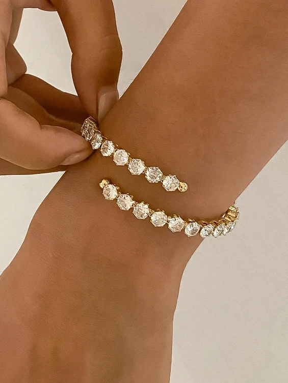 Crafted Maëlys 18K Gold Non-Tarnish Cz Glam Bracelet Original