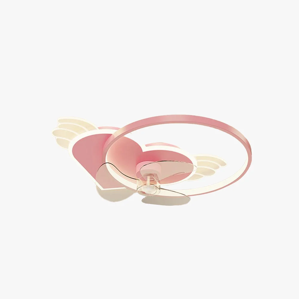 Modern Minori Deckenventilator mit Beleuchtung Herz Rosa 56CM Lang Secure