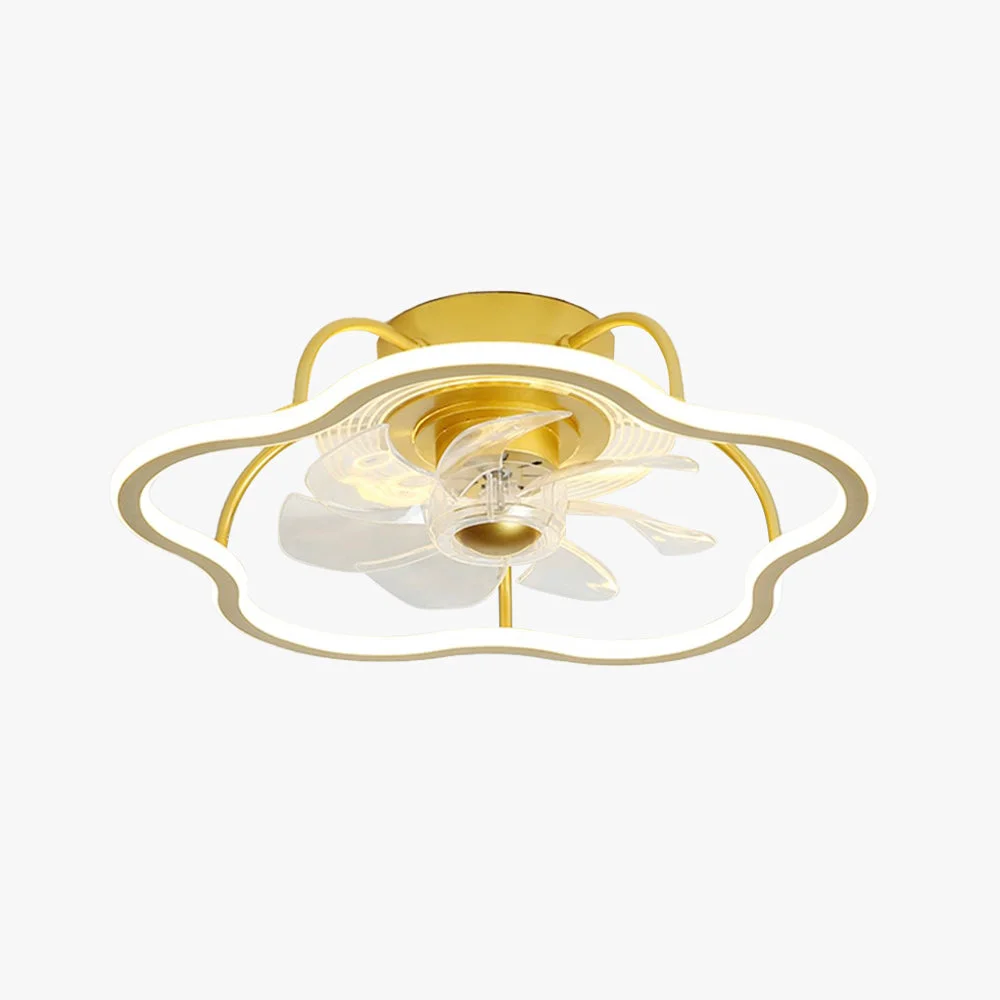 Comfortable Kelley Deckenventilator mit Beleuchtung Blume Gold ∅50CM Long-Lasting