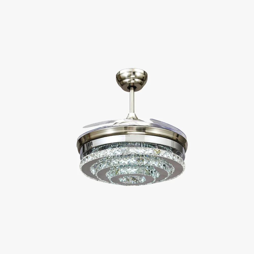 Modern Kirsty Deckenventilator mit Beleuchtung Kristall Chrome ∅48CM Premium Material