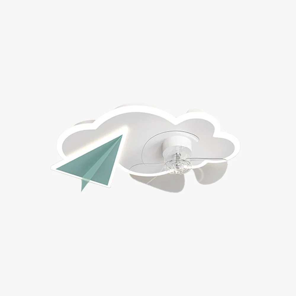 Efficient Minori Deckenventilator mit Beleuchtung Wolke Flugzeug 2 Farben ∅53 58CM Enhanced