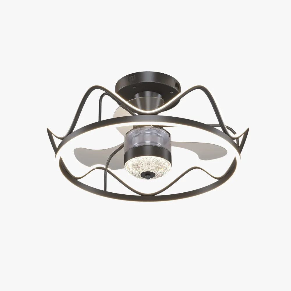 Breathable Kelley Deckenventilator mit Beleuchtung Gold Schwarz ∅65CM Solid