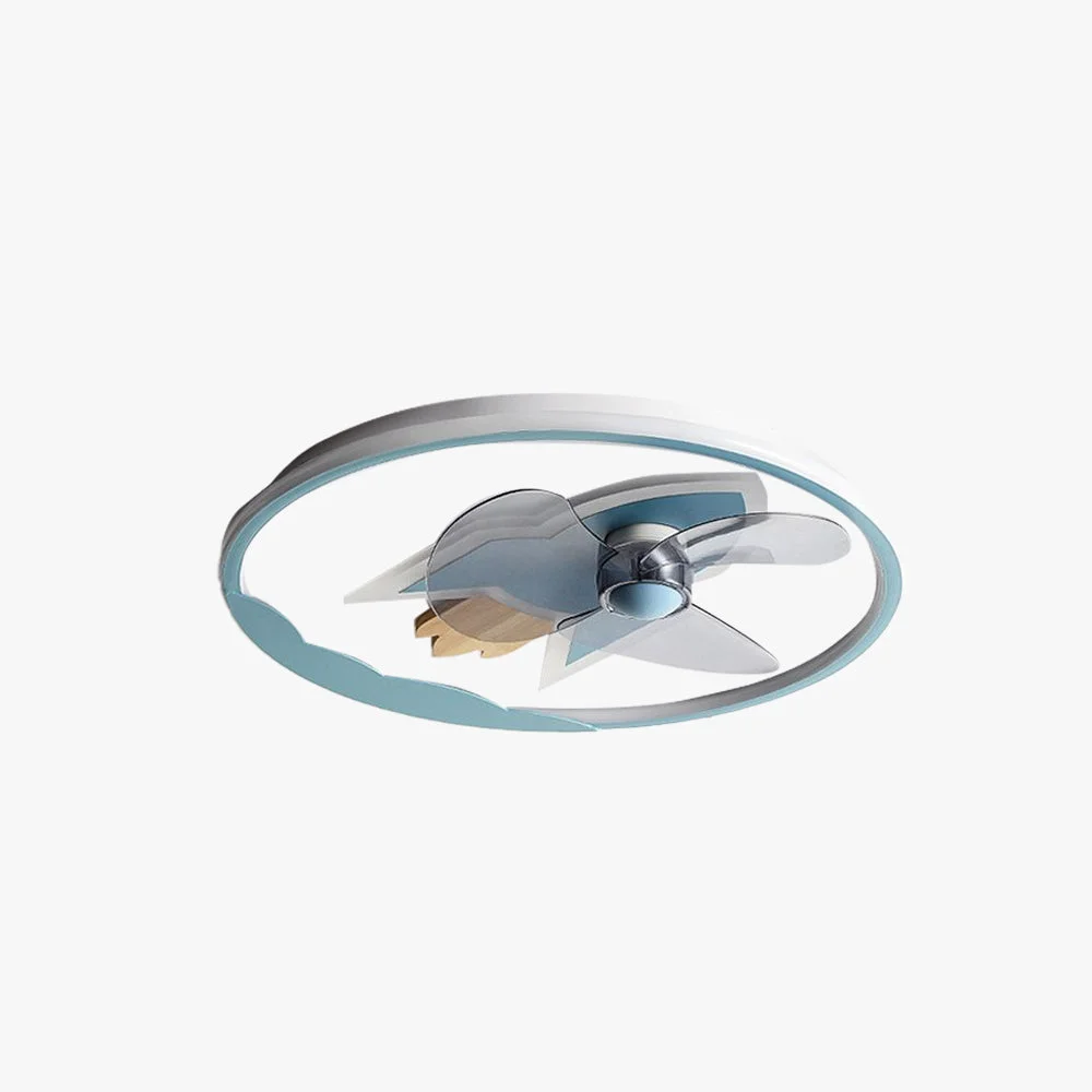 Elegant Minori Deckenventilator mit Beleuchtung Raketen-Form 5 Farben 2-flammig ∅46CM 55CM Fashionable