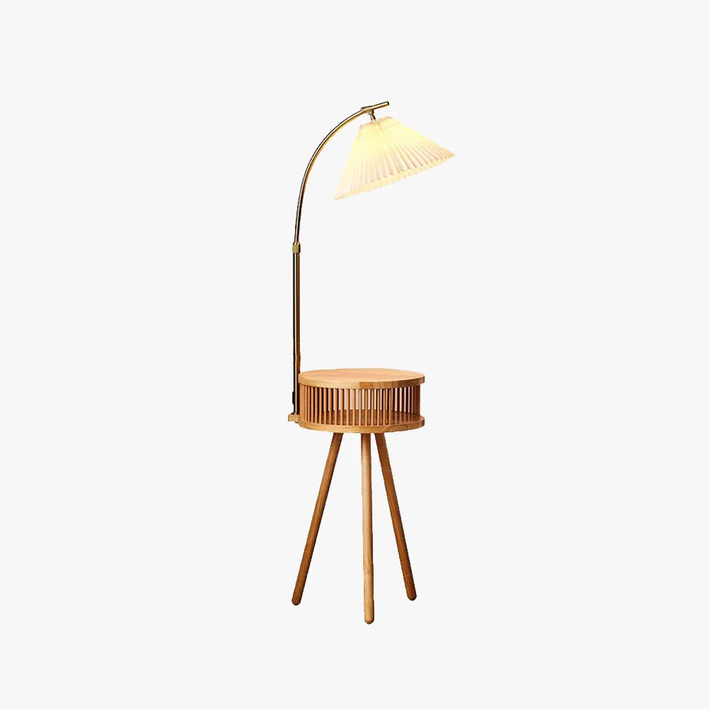Long-Lasting Ozawa Plissierte Stehleuchte mit dem Nachttisch Metall Holz 2 Farben 3 Stile Professional