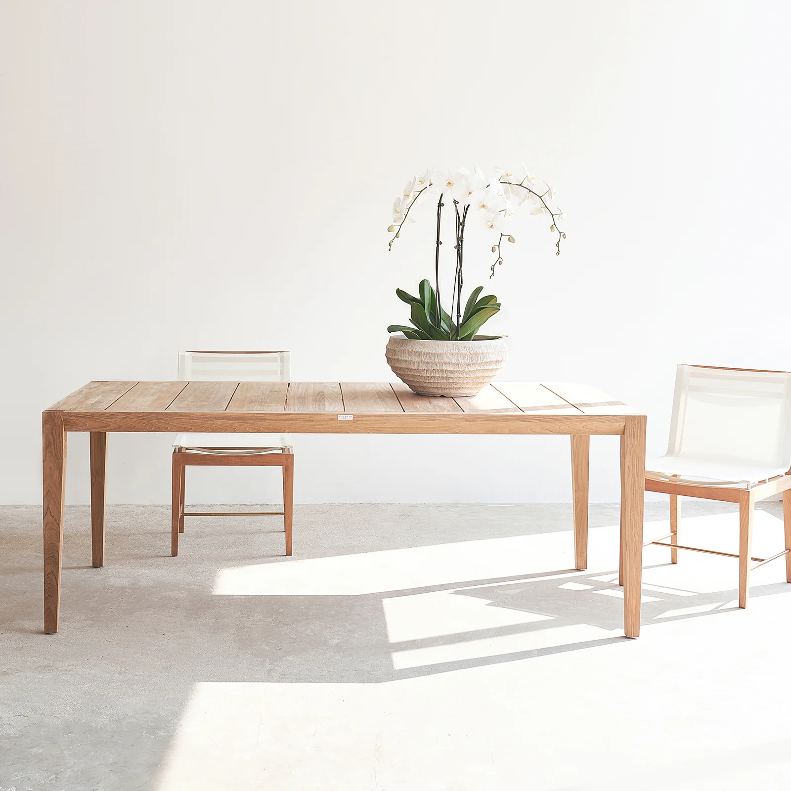 Authentic Pier Outdoor Dining Table Teak Detailed