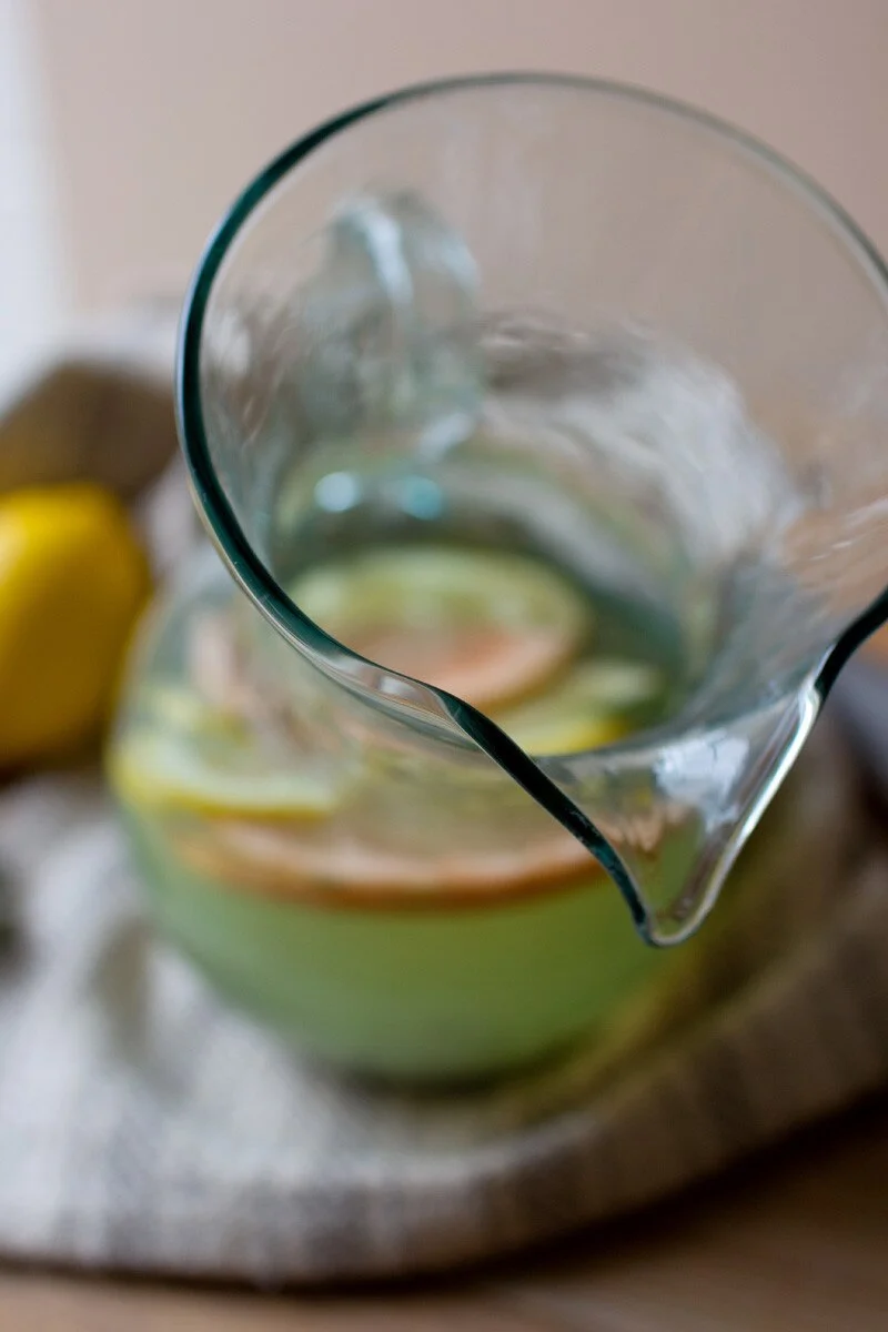Trendy Small Glass Tilted Pitcher Genuine