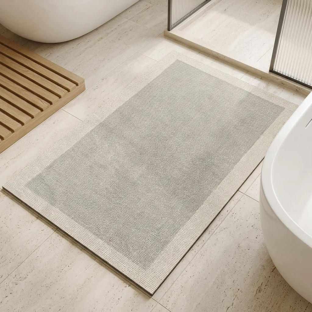 Efficient Quick-Dry Stone Bath Mat Absorbs on Contact Non-Slip Versatile