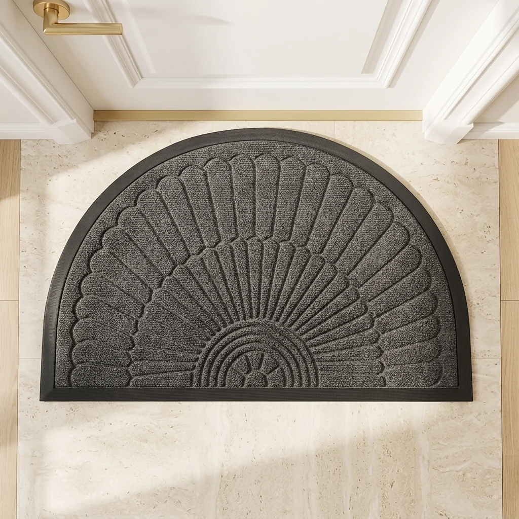 Practical Semi-Circular Entrance Mat Non-Slip Rubber Half-Moon Unique