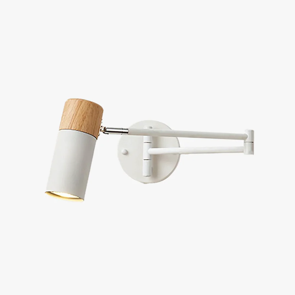 Detailed Ozawa Verstellbare Wandleuchte in Dosenform Metall Holz Professional