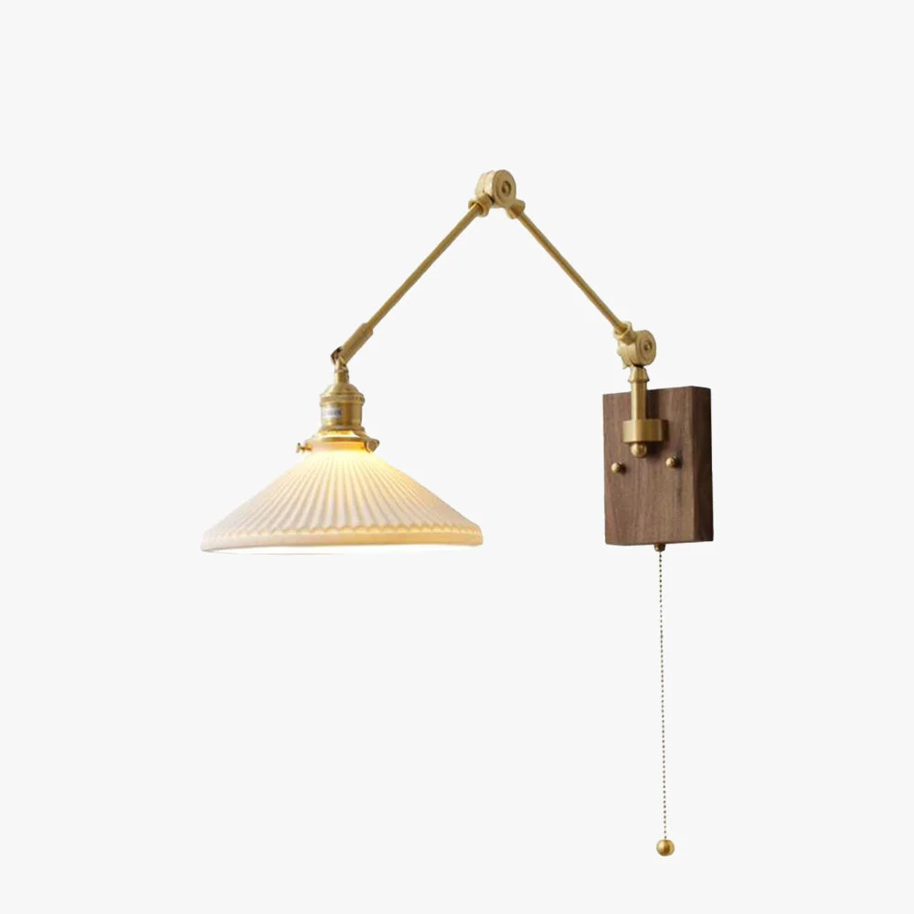 Lightweight Ozawa Verstellbare Wandleuchte mit Falten Metall Holz 11 Stile Classic