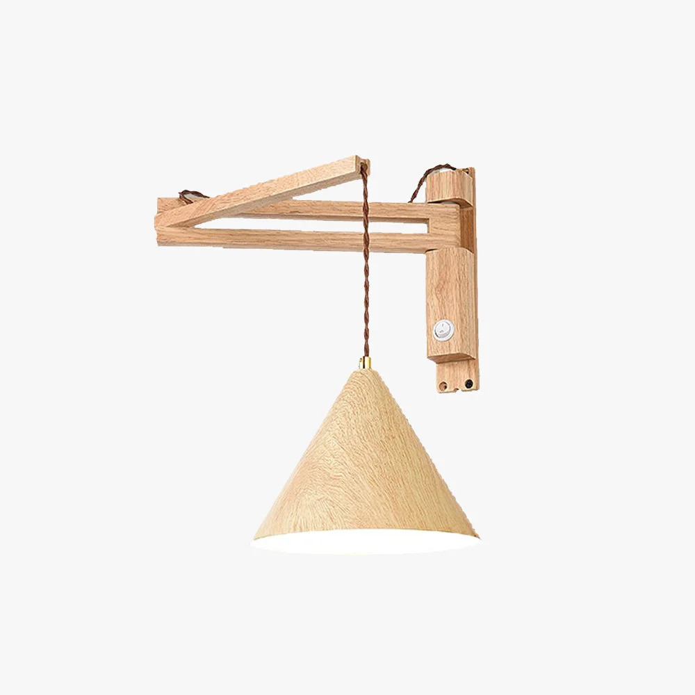 Classic Ozawa Einstellbar Wandleuchte Holz Metall 2 Farben Safe
