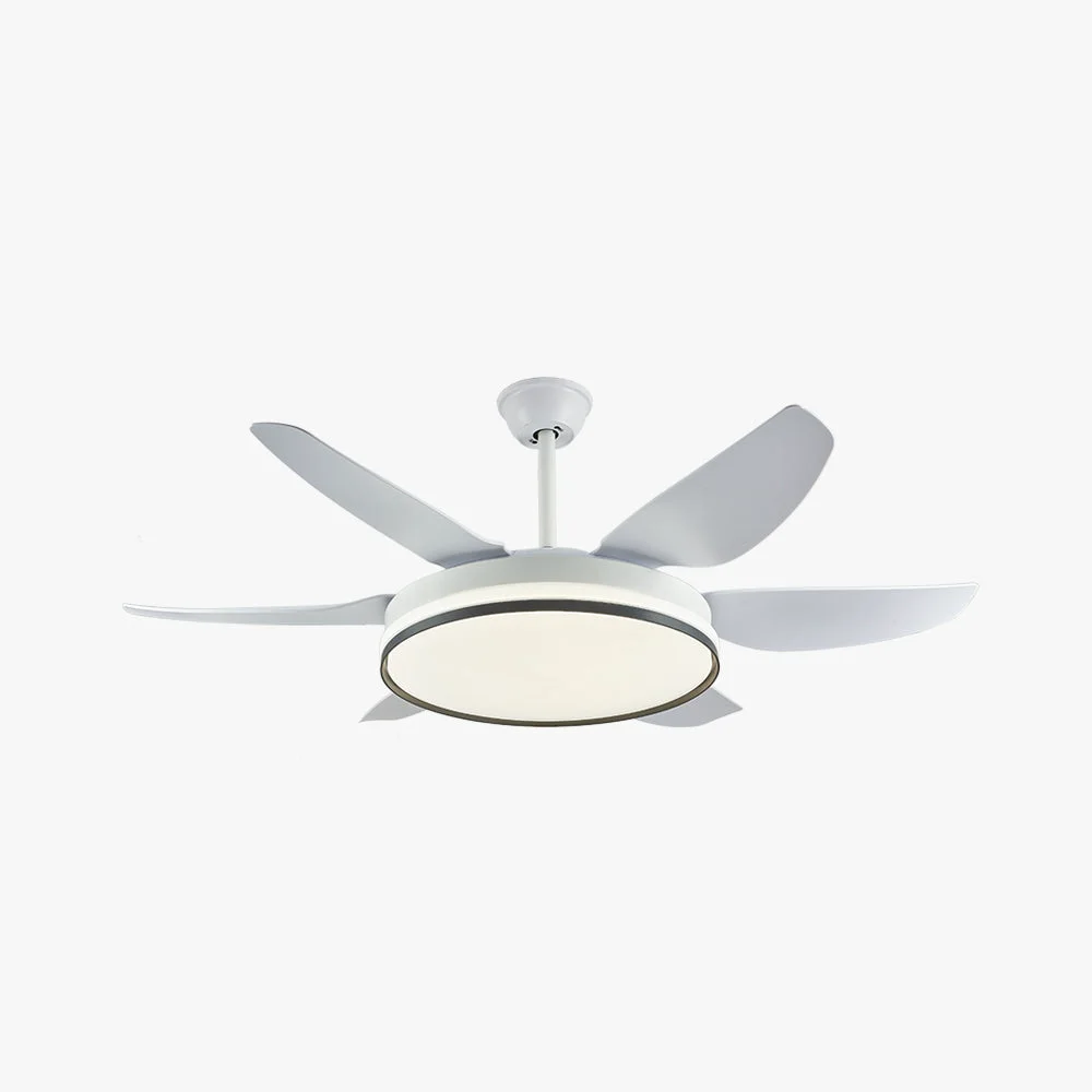 Trendy Haydn 6-Blatt-Deckenventilator mit Beleuchtung 3 Farben ∅130CM Prestigious