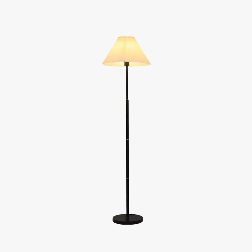 Natural Ozawa Stehleuchte Plissiert Metall Stoff 3 Farben 165CM Lang Detailed