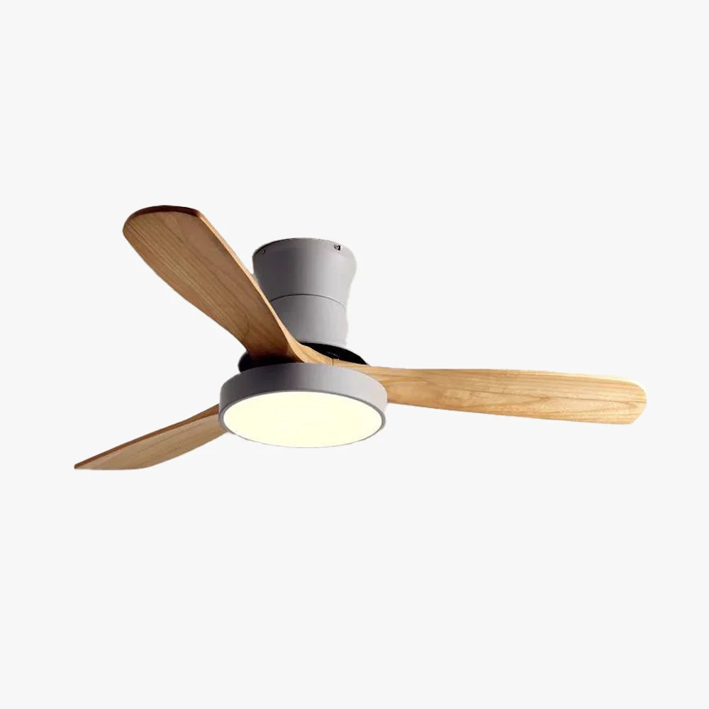Carefully Designed Walters 3-Blatt Deckenventilator mit Beleuchtung Weiß Grau Metall Holz ∅132CM Excellent