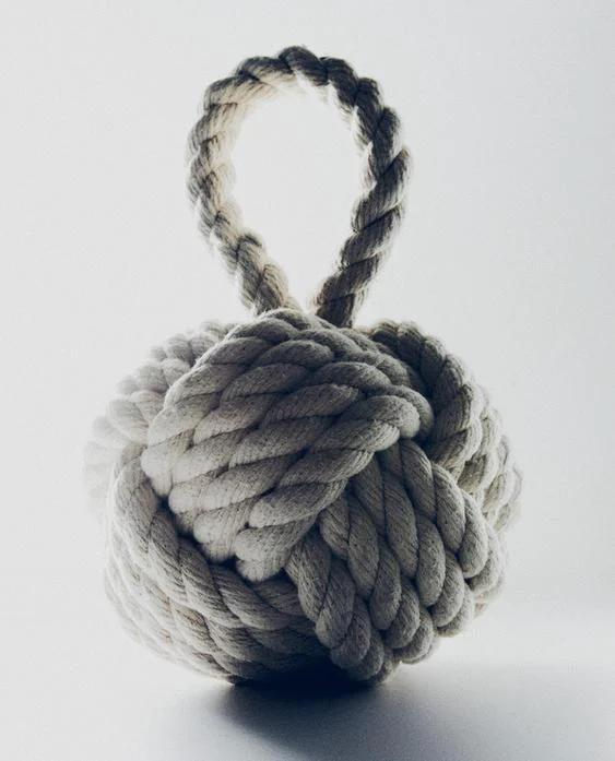 Powerful Woven Knot Doorstop – Beige Functional