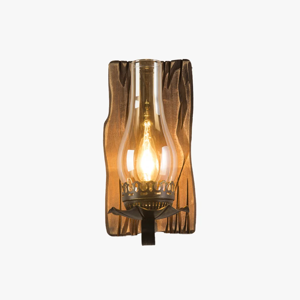 Contemporary Austin Kerze Wandleuchte Metall Holz 25x55cm Classic
