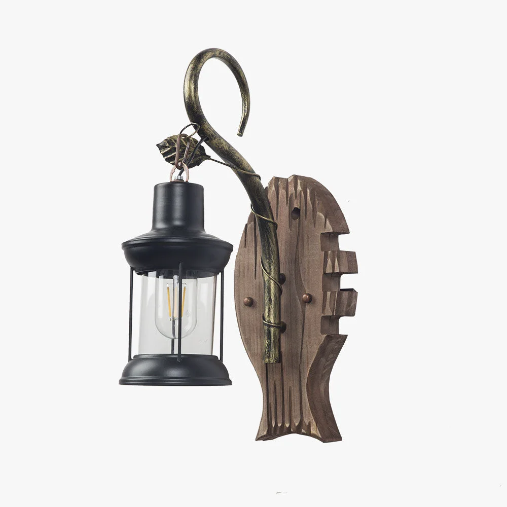 Versatile Austin Fish Laterne Wandleuchte Holz Metall Exceptional