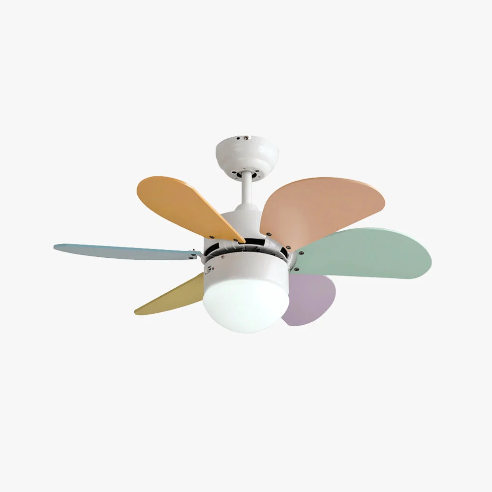 Long-Lasting Morandi 5-Blätter Runder Deckenventilator Metall Holz ∅90CM Genuine