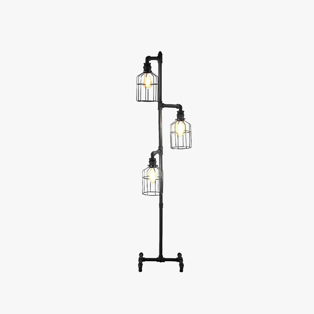 Convenient Alessio Vogelkäfige Schwarze Stehlampe 3-flammig 150CM Lang Flexible