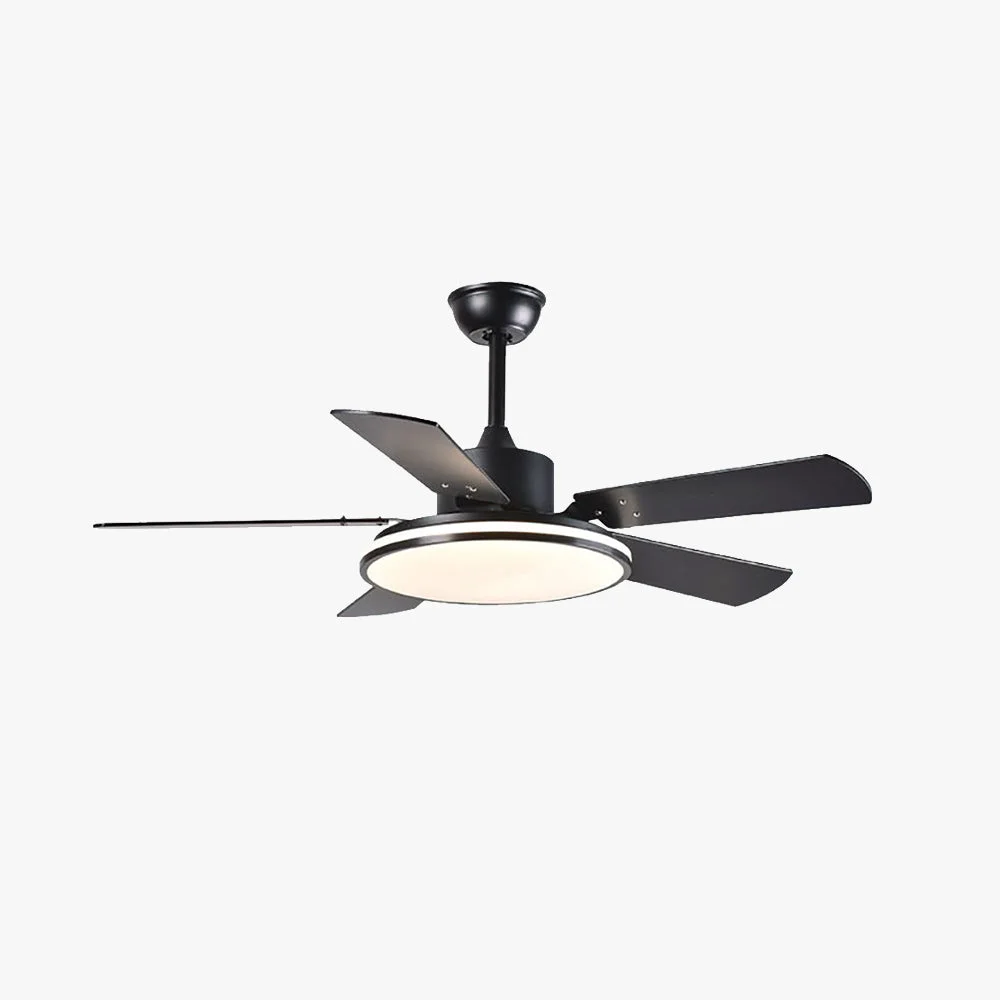 Exclusive Haydn 5-Blätter Grundlegender Schwarzer Dicker Deckenventilator Metall ABS ∅132CM Artisan