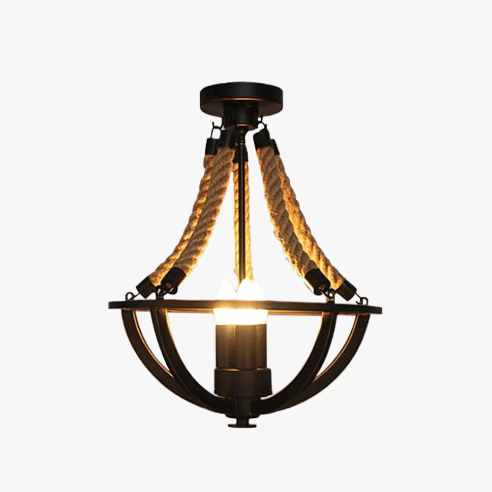 Lightweight Alessio Kronleuchter Hanfseil Metall ∅38CM Premium Material