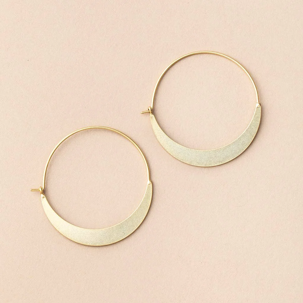 Smart Crescent Hoop Gold Earrings Stylish