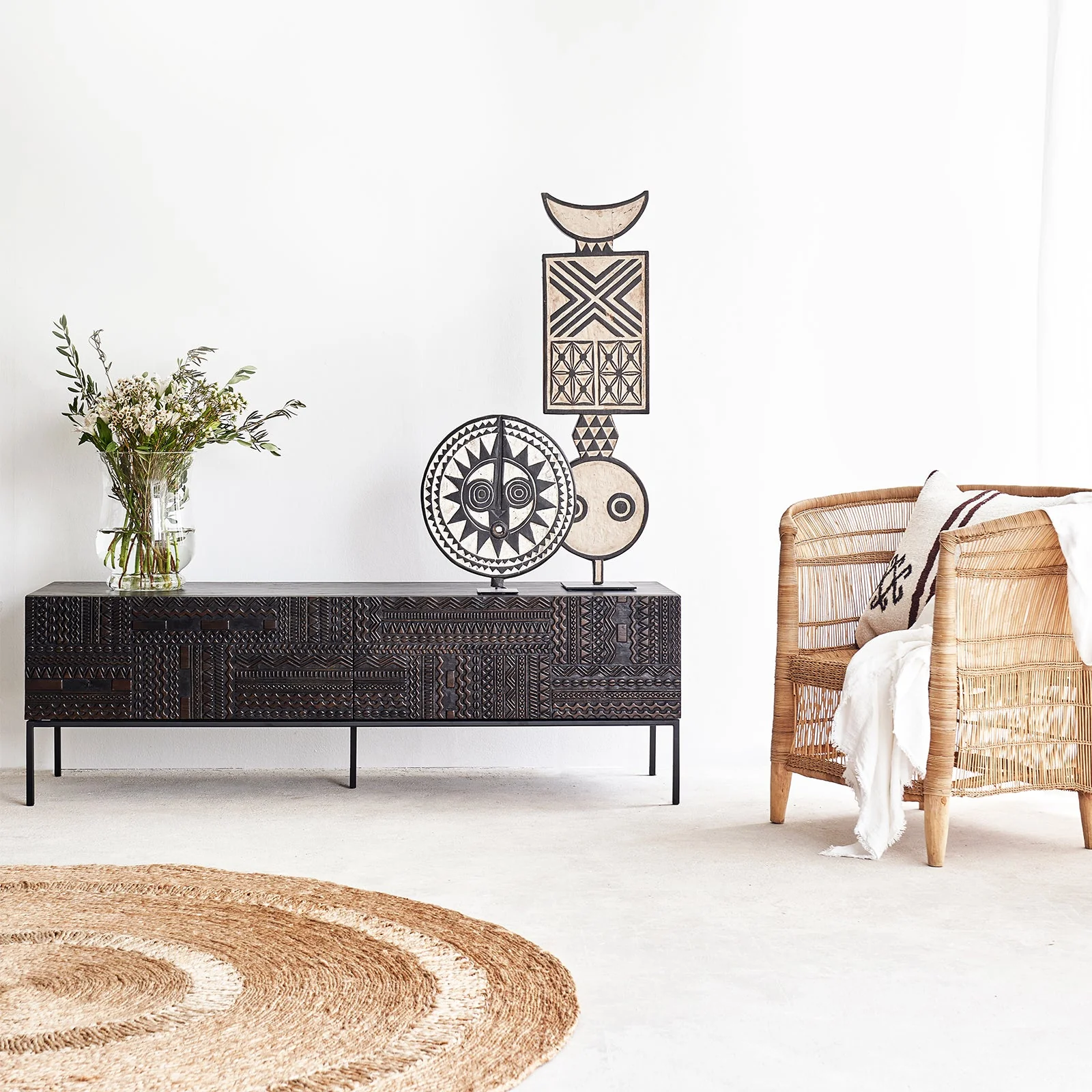 Official Tabwa TV Console Teak 160cm Solid