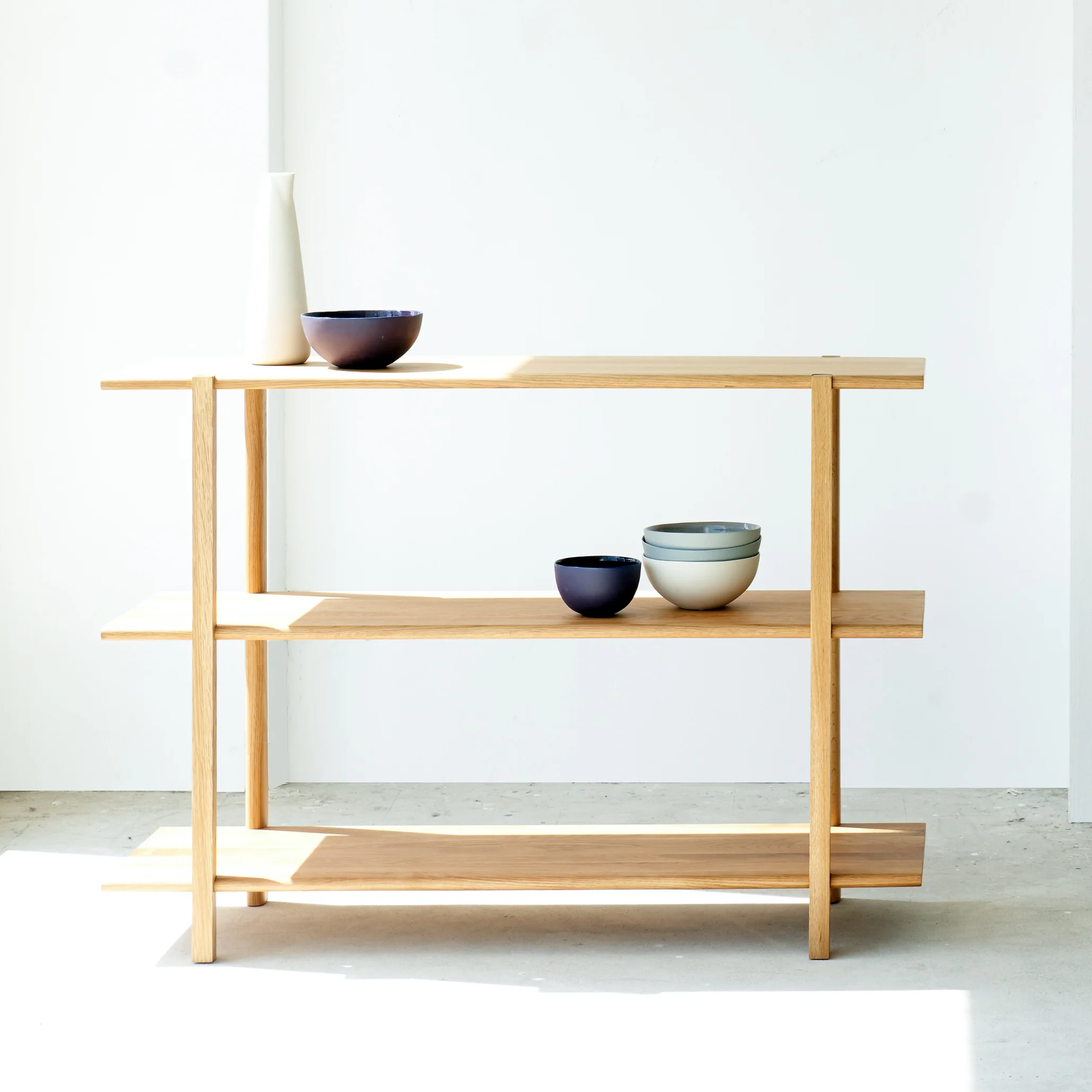 Contemporary Farnsworth Rack Oak 87cm Modern