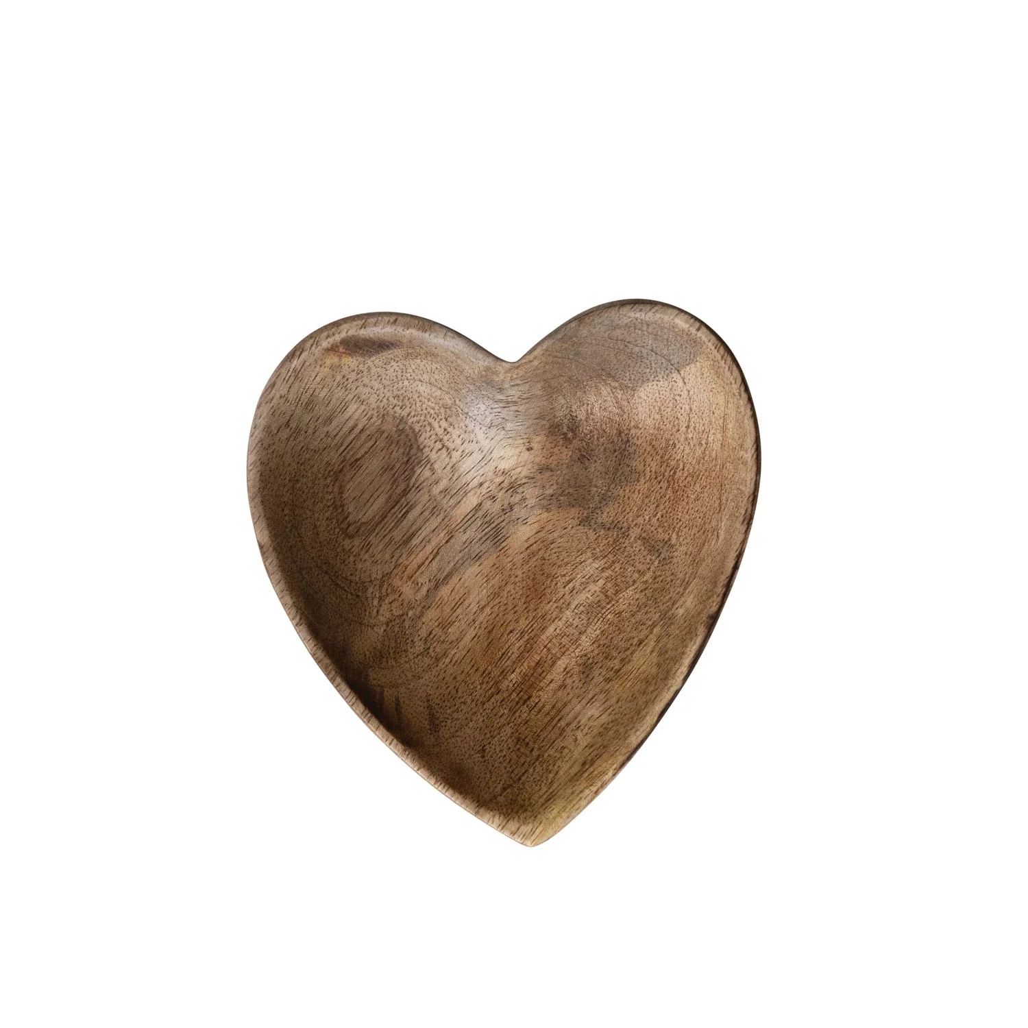 Fast Mango Wood Heart Shaped Dish Natural Clean