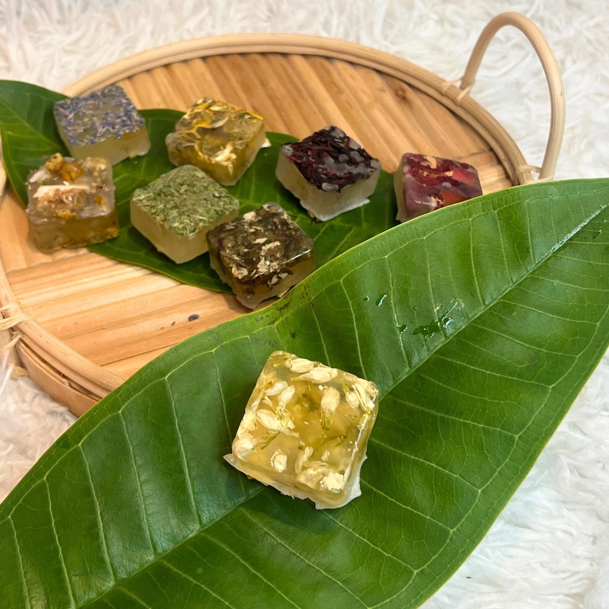 Trendy Jasmine Herbal Tea Bombs Floral Tea Sugar Candy Cubes Beverage Sweetener Healthy