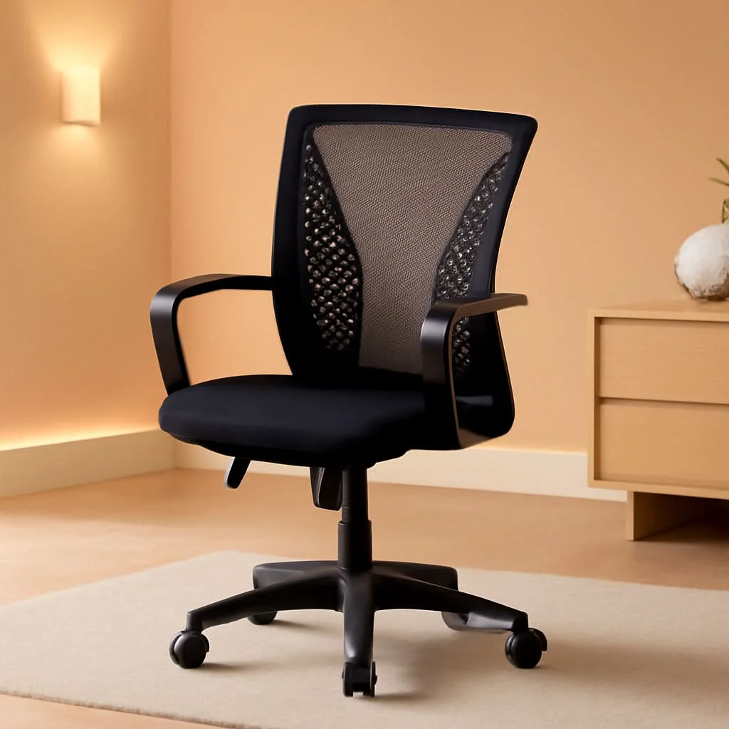 Flexible Ergonomic Mesh Office Chair With Adjustable Lumbar Black Functional