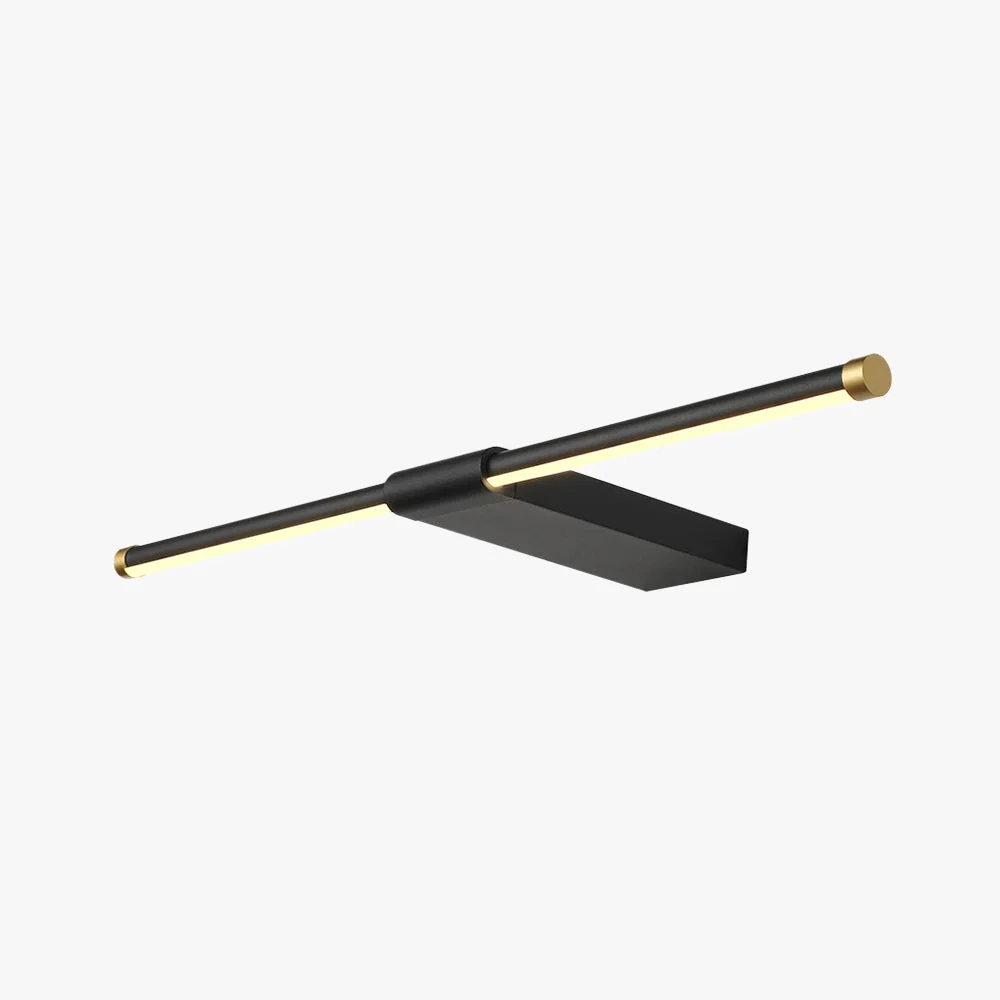 Traditional Edge Spiegelfront Waschtisch-Wandleuchte Schwarz Gold L 40 50 60 70CM Enhanced